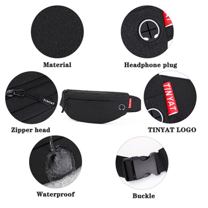 TINYAT T2003 Outdoor Sports Nylon Waterproof Mobile Phone Waist Bags(Dark Blue)-garmade.com
