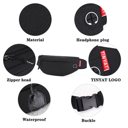 TINYAT T2003 Outdoor Sports Nylon Waterproof Mobile Phone Waist Bags(Grey)-garmade.com