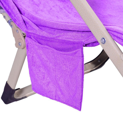 Microfiber Absorbent Quick Dry Double Layer Zipper Beach Chair Cover(Purple)-garmade.com