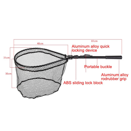 LEO 27984 Aluminum Alloy Quick Folding Fishing Net(Black)-garmade.com