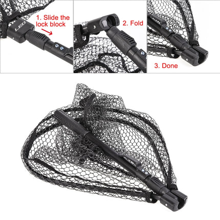LEO 27984 Aluminum Alloy Quick Folding Fishing Net(Black)-garmade.com