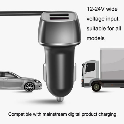 One For Four Car Charger QC3.0 Fast Charge 4USB Car Front And Rear Seat Car Charger, Style: Standard Edition-garmade.com