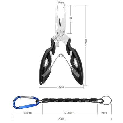 2 PCS Lure Fishing Pliers Hook Picker Lure Pliers + Anti-lost Rope(Black)-garmade.com