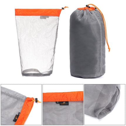 LUCKSTONE WSD2005020 Lightweight Mesh Organizing Storage Bag, Size: M (Gray Orange)-garmade.com