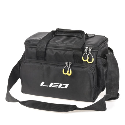 LEO 28048 Thickening Square Road Sub Bag Bait Wheel Fishing Gear Bag(Black)-garmade.com