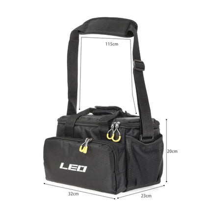 LEO 28048 Thickening Square Road Sub Bag Bait Wheel Fishing Gear Bag(Black)-garmade.com