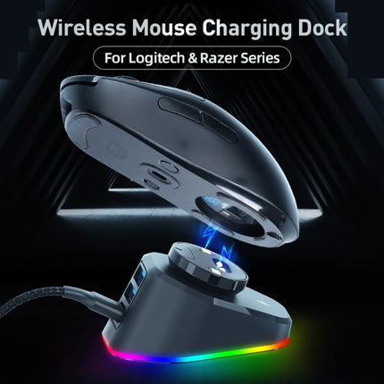 For Logitech G502 / GPW1 / 2 Wireless Mouse Charging Dock Stand Black Stream-garmade.com