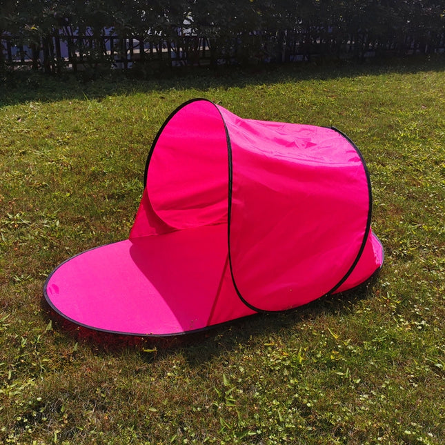 Single Leisure Sunscreen Tent Wire Tent Beach Tent, Color: Thicken Rose Red-garmade.com