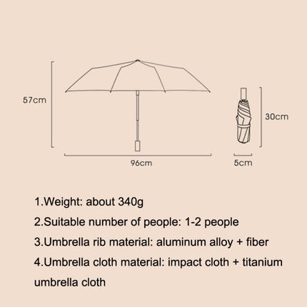 Small Fresh Automatic Umbrella Gold Glue Fabric Tri-fold Parasol(Dandelion)-garmade.com