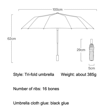 Retro Tri-Fold Wooden Handle 16-Bone Folding Sunscreen Parasol(Jiangnan Yi)-garmade.com