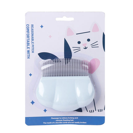 Pet Hair Removal Shell Comb Cat Tickling Massage Comb(Blue)-garmade.com