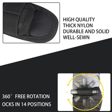 H-133 Outdoor 360 Degree Rotation Nylon Flashlights Sleeve Waist Bag(Khaki)-garmade.com