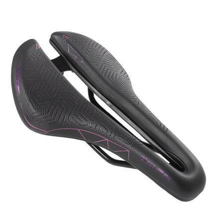 WEST BIKING Hollow Breathable Comfort Bicycle Saddle(Black Purple)-garmade.com