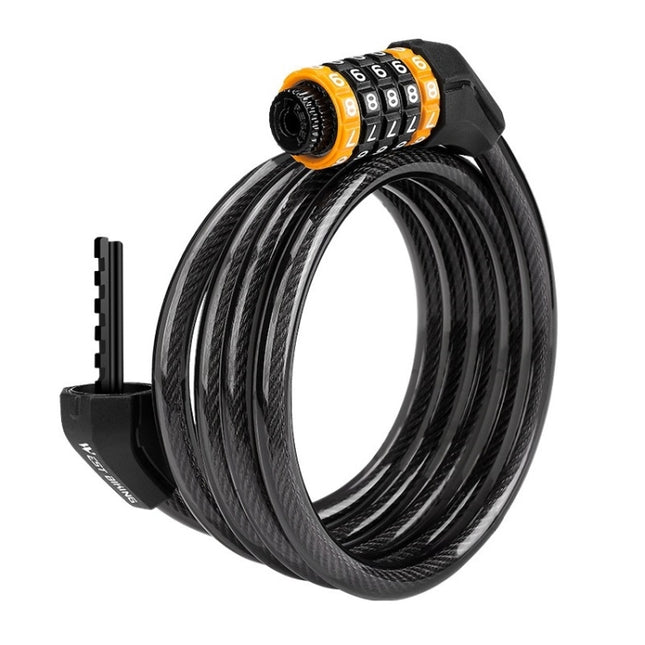 WEST BIKING Bicycle Anti-Theft Cable Combination Lock, Length: 2M-garmade.com