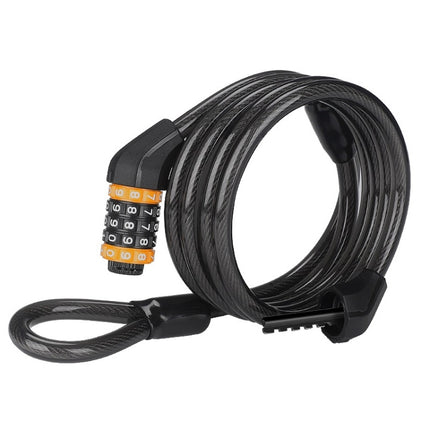 WEST BIKING Bicycle Anti-Theft Cable Combination Lock, Length: 2M With Buckle Rope-garmade.com