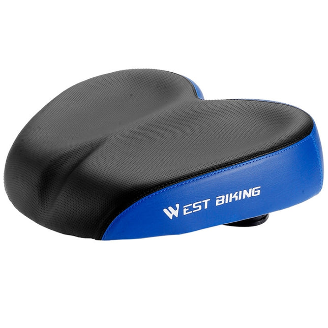 WEST BIKING Bicycle Widened And Comfortable Shock Absorbing Saddle(Black Blue)-garmade.com