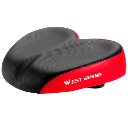WEST BIKING Bicycle Widened And Comfortable Shock Absorbing Saddle(Black Red)-garmade.com