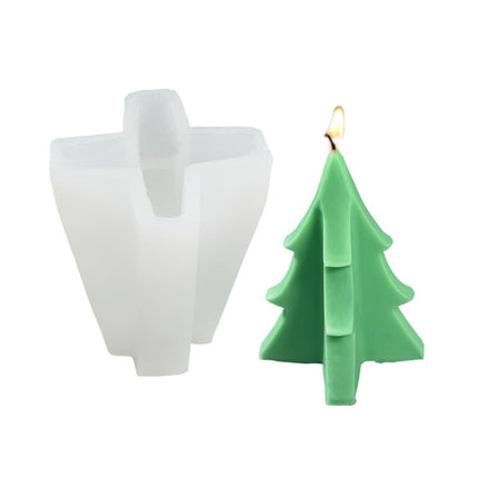 DIY Christmas Candle Aromatherapy Gypsum Silicone Mold, Shape: Simple Christmas Tree-garmade.com