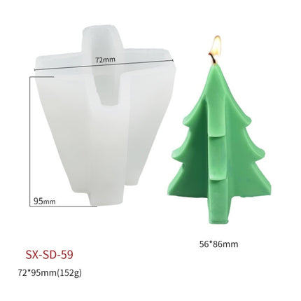 DIY Christmas Candle Aromatherapy Gypsum Silicone Mold, Shape: Simple Christmas Tree-garmade.com