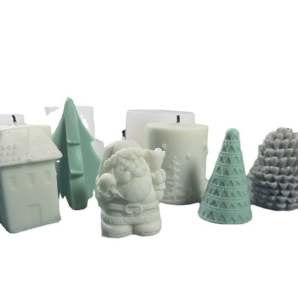 DIY Christmas Candle Aromatherapy Gypsum Silicone Mold, Shape: Triangular Christmas Tree-garmade.com