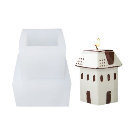 DIY Christmas Candle Aromatherapy Gypsum Silicone Mold, Shape: Snow House 3-garmade.com