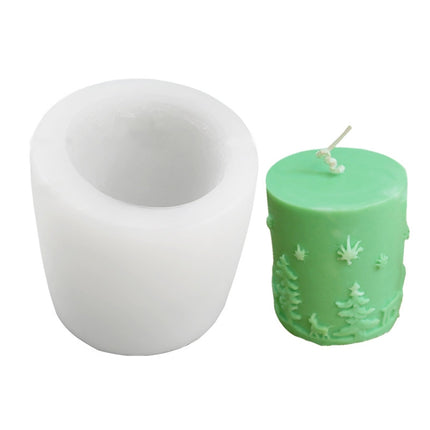DIY Christmas Candle Aromatherapy Gypsum Silicone Mold, Shape: Single Christmas Cylinder-garmade.com