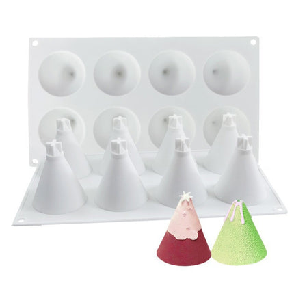 DIY Christmas Candle Aromatherapy Gypsum Silicone Mold, Shape: 8 Cone Contest Christmas Tree-garmade.com