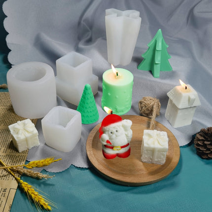 DIY Christmas Candle Aromatherapy Gypsum Silicone Mold, Shape: Matsi Kot-garmade.com