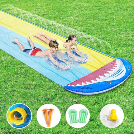 PVC Water Spray Shark Slide Lawn Park Outdoor Water Toys With Surfboard-garmade.com