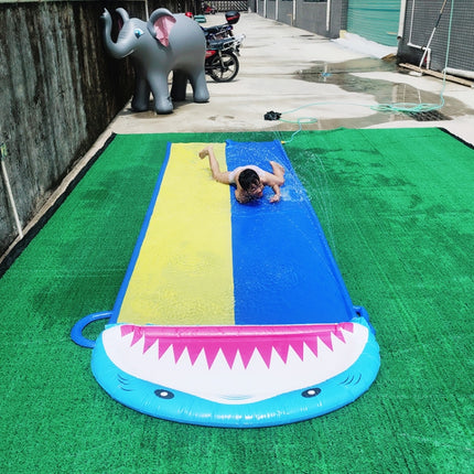 PVC Water Spray Shark Slide Lawn Park Outdoor Water Toys With Surfboard-garmade.com
