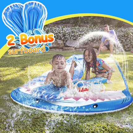 PVC Water Spray Shark Slide Lawn Park Outdoor Water Toys Without Surfboard-garmade.com
