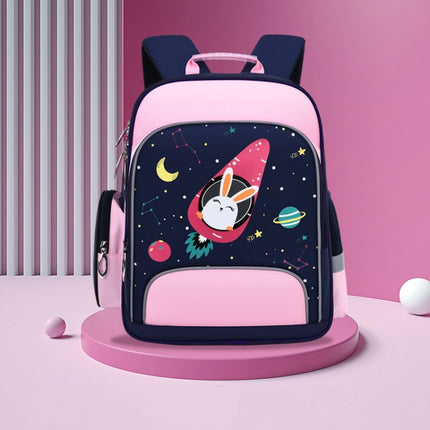 6623 Cartoon Load-reducing Children Schoolbag with Reflective Strips, Size: S (Blue Pink)-garmade.com