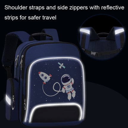 6623 Cartoon Load-reducing Children Schoolbag with Reflective Strips, Size: S (Blue Pink)-garmade.com