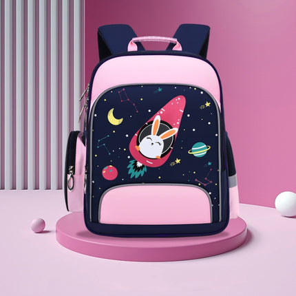 6623 Cartoon Load-reducing Children Schoolbag with Reflective Strips, Size: L (Blue Pink)-garmade.com