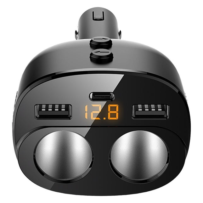 Car Charger With Switch Double Cigarette Hole Car Socket(C06 Neutral)-garmade.com