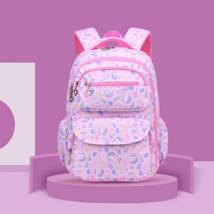 Large Capacity Waterproof Large Opening Children Schoolbag, Size: S (Unicorn Pink)-garmade.com