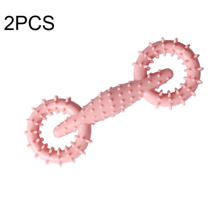 TPR Pet Pull Ring Molar Stick Toy Dog Chew Toy(Pink)-garmade.com