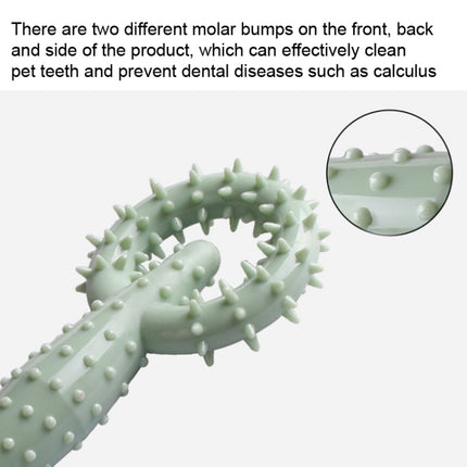 TPR Pet Pull Ring Molar Stick Toy Dog Chew Toy(Green)-garmade.com