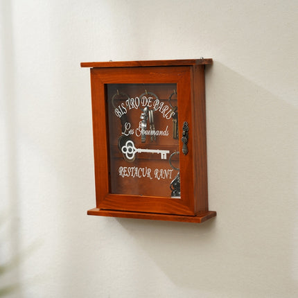 Entry Wooden Wall Hanging Key Storage Box, Spec: Old Colors-garmade.com