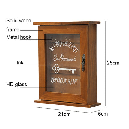 Entry Wooden Wall Hanging Key Storage Box, Spec: Old with 3 Seamless Nails-garmade.com