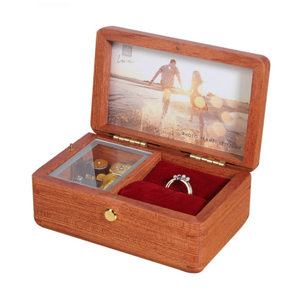 Wooden Jewelry Storage Music Box with Photo Frame Function, Spec: Rosewood+Ring Flannel-garmade.com