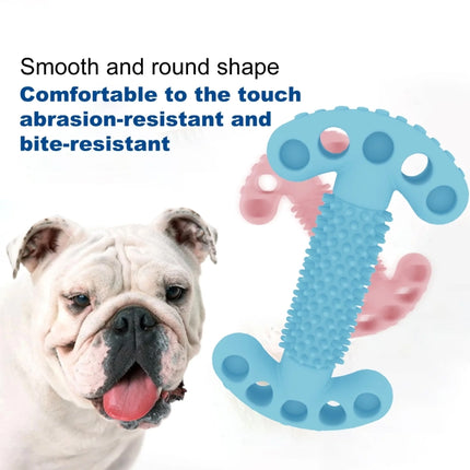 Pet Toy Bone Shaped Molar Stick TPR Gnawing Teeth Cleaning Toy(Light Sky Blue)-garmade.com