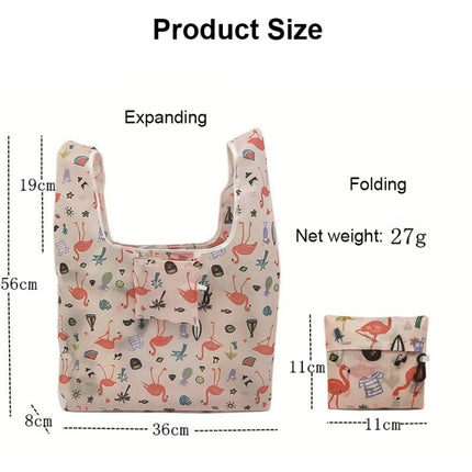 5 PCS M0048 Portable Foldable Printed Shopping Bag(Floral)-garmade.com