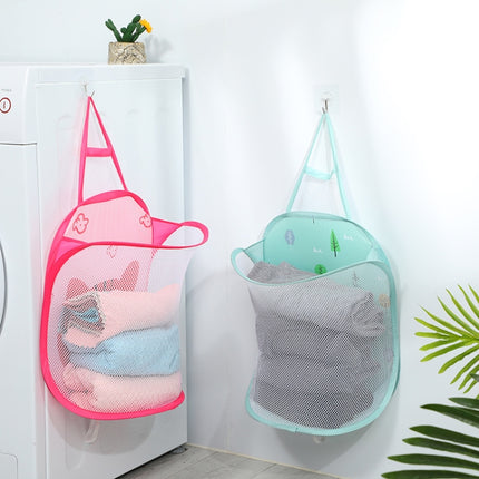 Household Folding Wall Mounted Dirty Basket, Color: Pink Cat-garmade.com