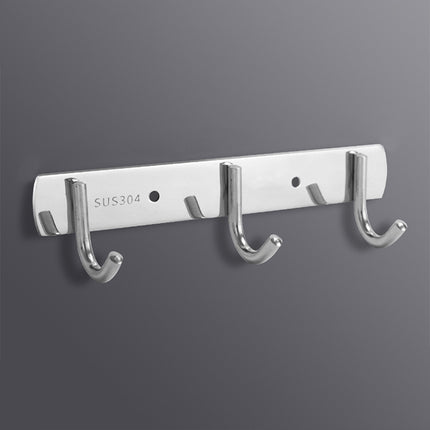 304 Stainless Steel No Punching Door Rear Coat Hook, Specification: 3 Hooks-garmade.com