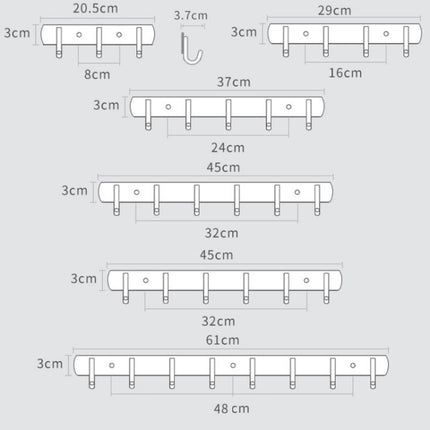 304 Stainless Steel No Punching Door Rear Coat Hook, Specification: 4 Hooks-garmade.com