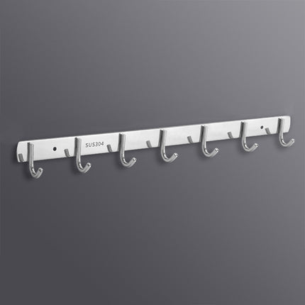 304 Stainless Steel No Punching Door Rear Coat Hook, Specification: 7 Hooks-garmade.com