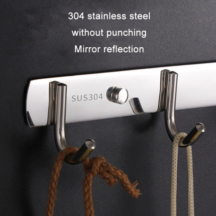 304 Stainless Steel No Punching Door Rear Coat Hook, Specification: 8 Hooks-garmade.com
