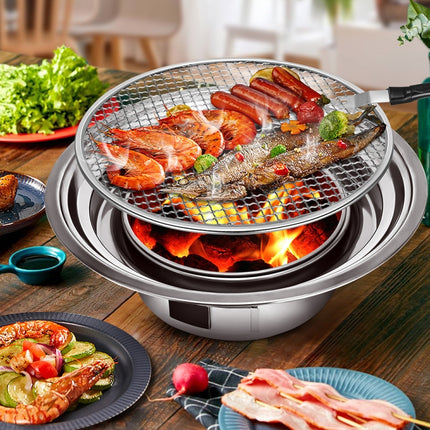 Home Multifunctional Adjustable Fire Barbecue Grill, Size: S (Grill Pan)-garmade.com