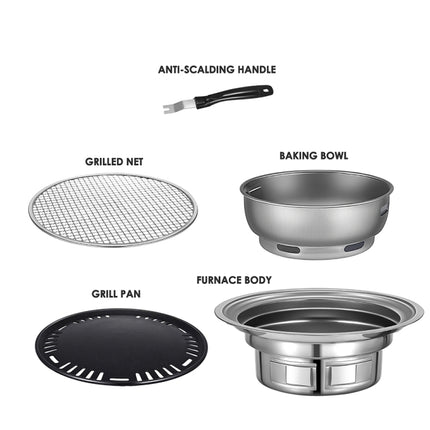 Home Multifunctional Adjustable Fire Barbecue Grill, Size: L (Grill Pan)-garmade.com